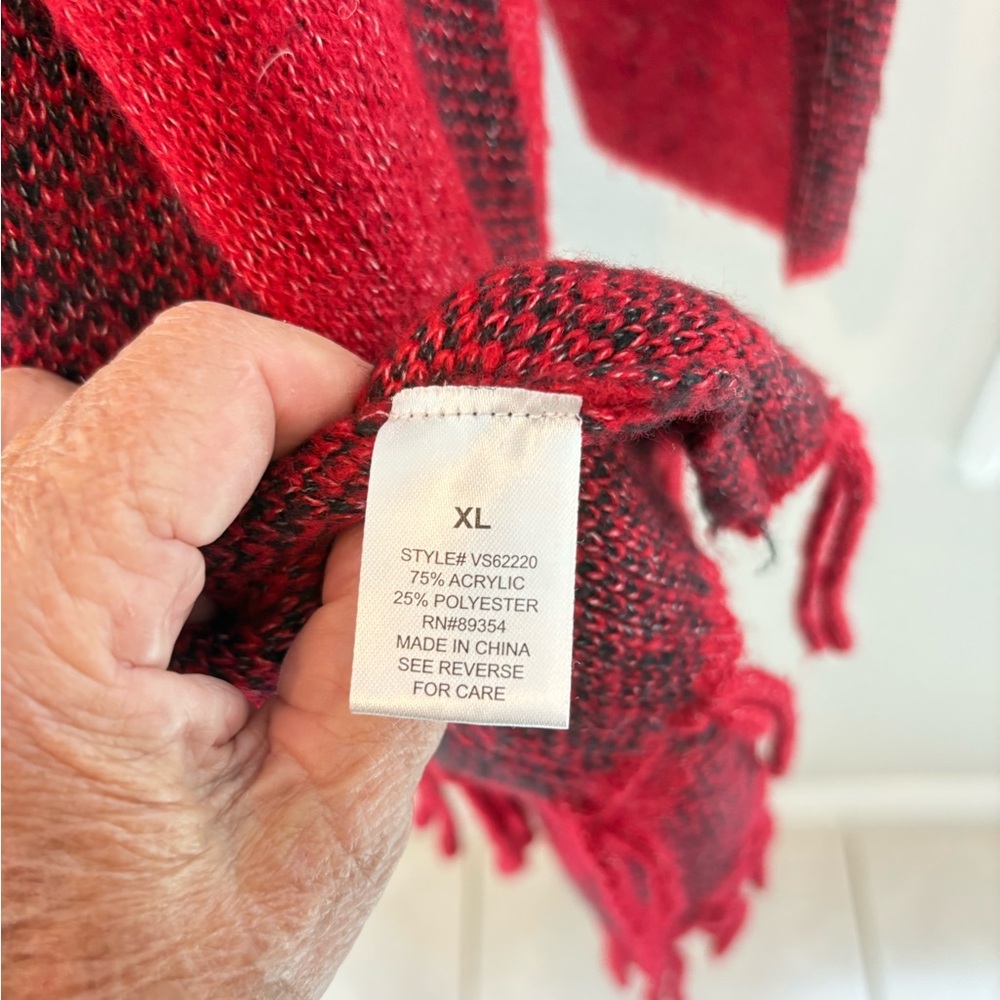 Adrienne Vittadini Vibrant Red Knit Jacket - Picture 5 of 6